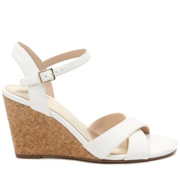 Amelia Grace Hildaa Wedge Sandal White Sz.8 - Picture 1 of 10